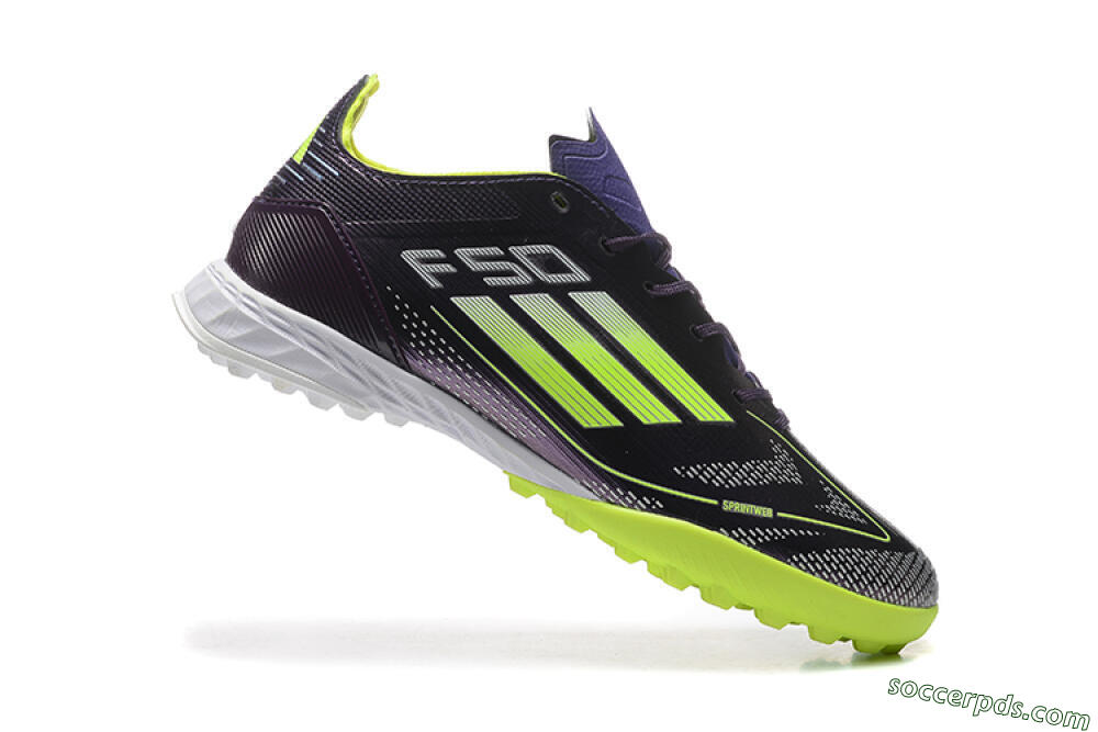 Adidas F50 Pro TF Low-Tops Football Shoes - Purple/Yellow/White 4