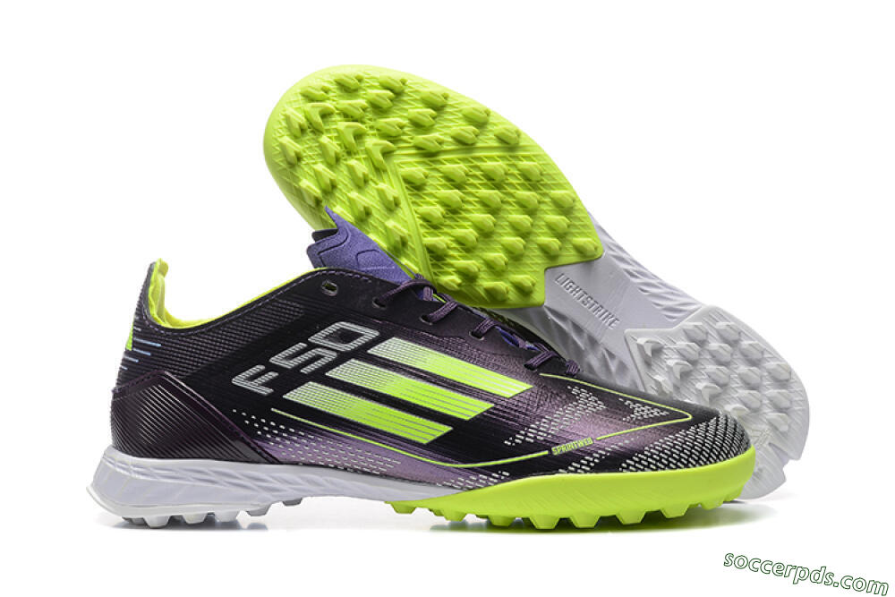 Adidas F50 Pro TF Low-Tops Football Shoes - Purple/Yellow/White 1