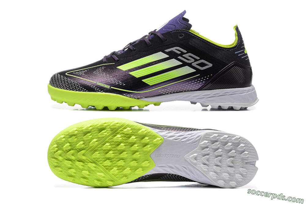 Adidas F50 Pro TF Low-Tops Football Shoes - Purple/Yellow/White 0
