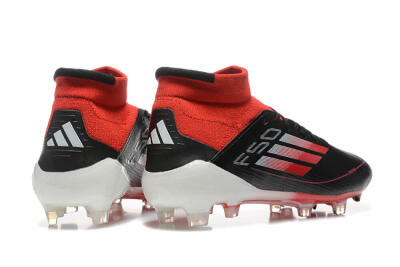 Adidas F50 Elite Mid FG High-Tops Football Boots - Black/Red/White