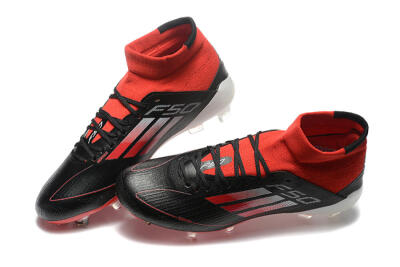 Adidas F50 Elite Mid FG High-Tops Football Boots - Black/Red/White