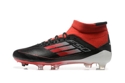 Adidas F50 Elite Mid FG High-Tops Football Boots - Black/Red/White