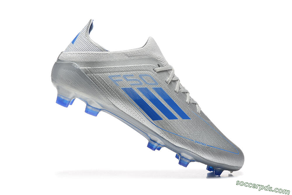 Adidas F50 Elite FG Low-Tops Football Boots - Silver/Blue 4