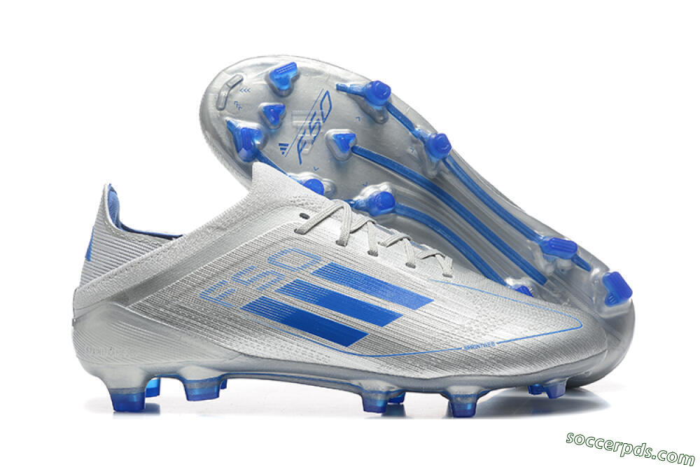 Adidas F50 Elite FG Low-Tops Football Boots - Silver/Blue 1