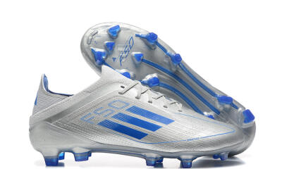 Adidas F50 Elite FG Low-Tops Football Boots - Silver/Blue