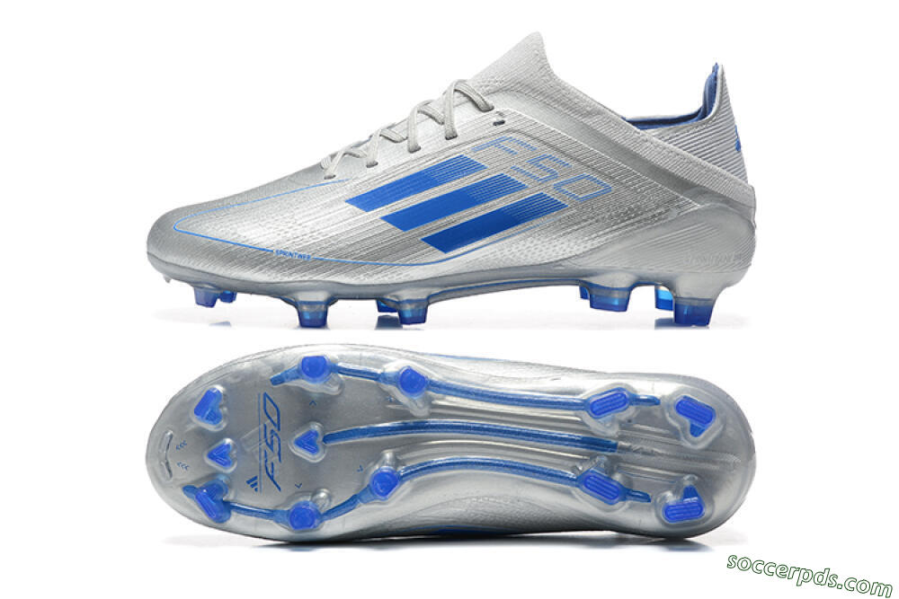 Adidas F50 Elite FG Low-Tops Football Boots - Silver/Blue 0