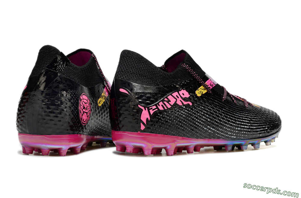 Puma Future Ultimate MG Low-Tops Football Boots - Black/Pink/Yellow 6