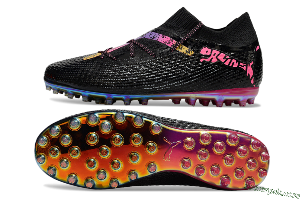 Puma Future Ultimate MG Low-Tops Football Boots - Black/Pink/Yellow 0