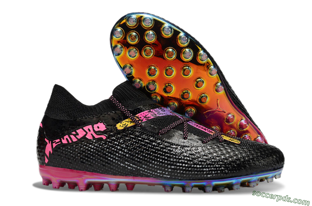 Puma Future Ultimate MG Low-Tops Football Boots - Black/Pink/Yellow 1