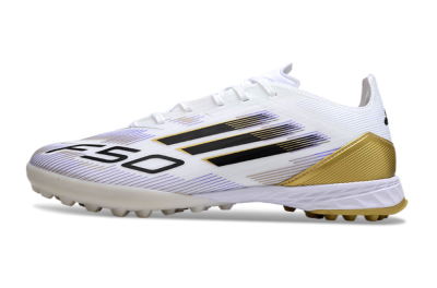 Adidas F50 Pro TF Low-Tops Football Shoes - White/Black/Yellow