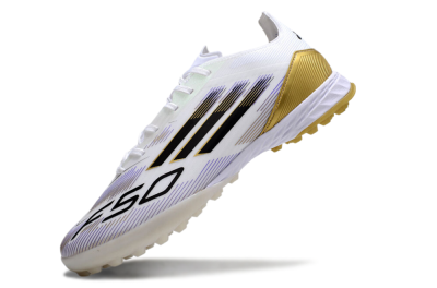 Adidas F50 Pro TF Low-Tops Football Shoes - White/Black/Yellow