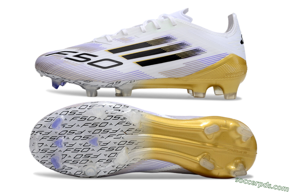 Adidas F50 Elite FG Low-Tops Football Boots - White/Black/Yellow 0