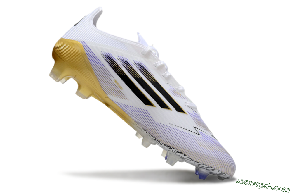 Adidas F50 Elite FG Low-Tops Football Boots - White/Black/Yellow 4