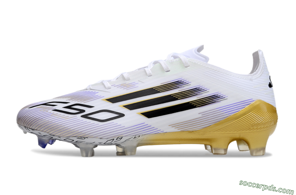 Adidas F50 Elite FG Low-Tops Football Boots - White/Black/Yellow 2