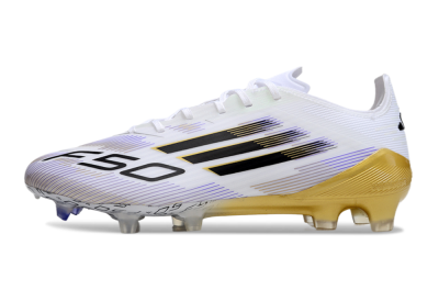 Adidas F50 Elite FG Low-Tops Football Boots - White/Black/Yellow