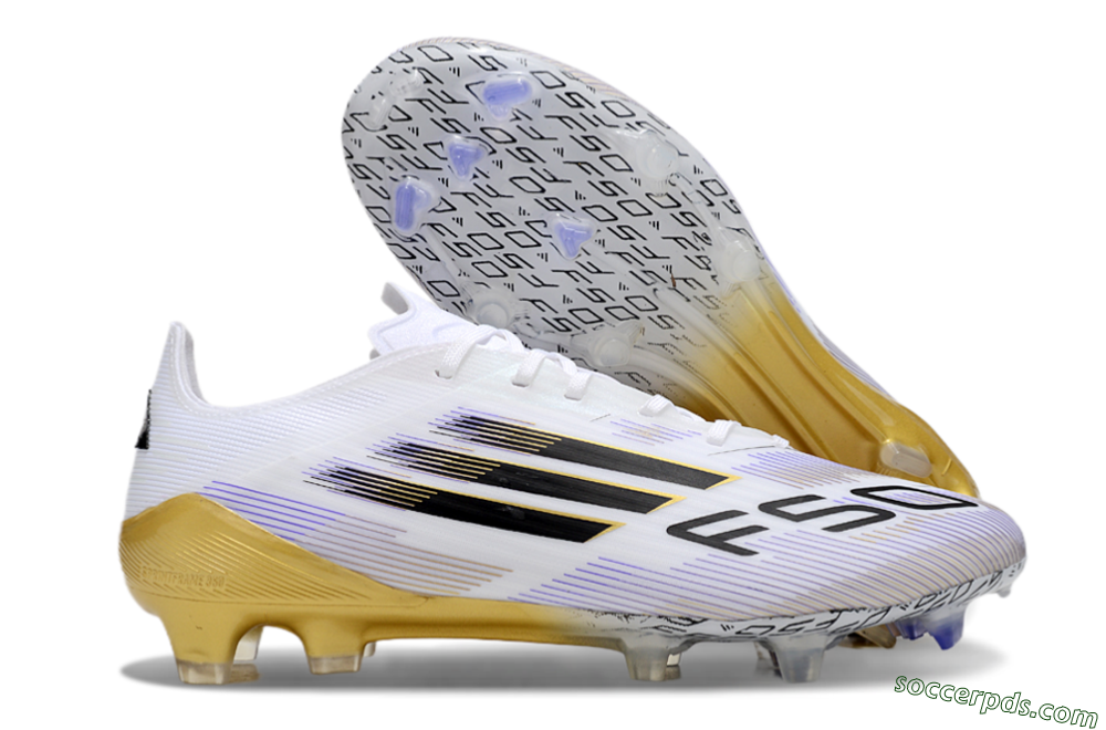 Adidas F50 Elite FG Low-Tops Football Boots - White/Black/Yellow 1