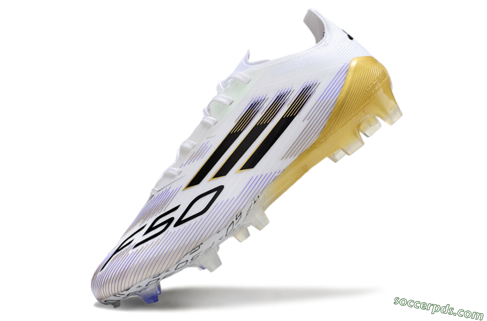 Adidas F50 Elite FG Low-Tops Football Boots - White/Black/Yellow 5