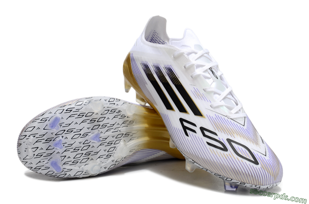 Adidas F50 Elite FG Low-Tops Football Boots - White/Black/Yellow 3