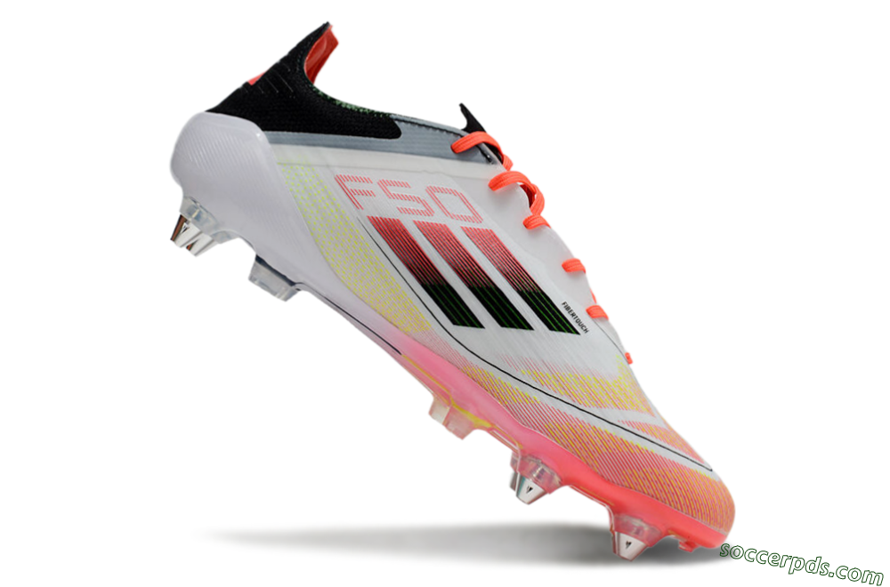 Adidas F50 Elite SG Low-Tops Football Boots - White/Red/Yellow/Black 4
