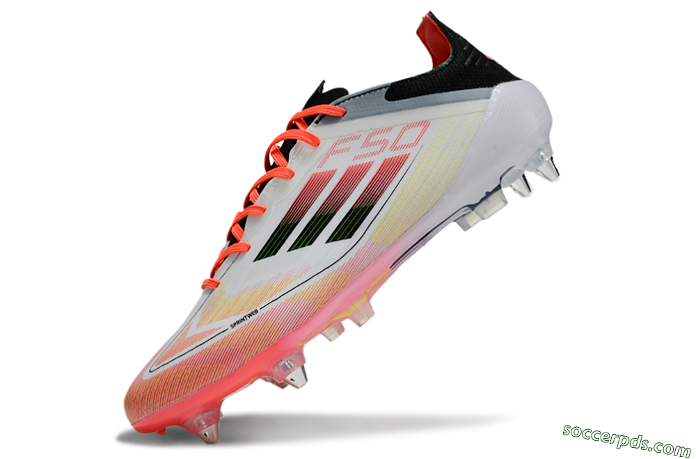 Adidas F50 Elite SG Low-Tops Football Boots - White/Red/Yellow/Black 5