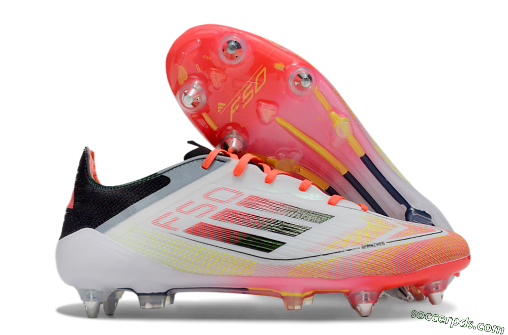 Adidas F50 Elite SG Low-Tops Football Boots - White/Red/Yellow/Black 1