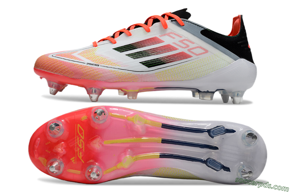 Adidas F50 Elite SG Low-Tops Football Boots - White/Red/Yellow/Black 0