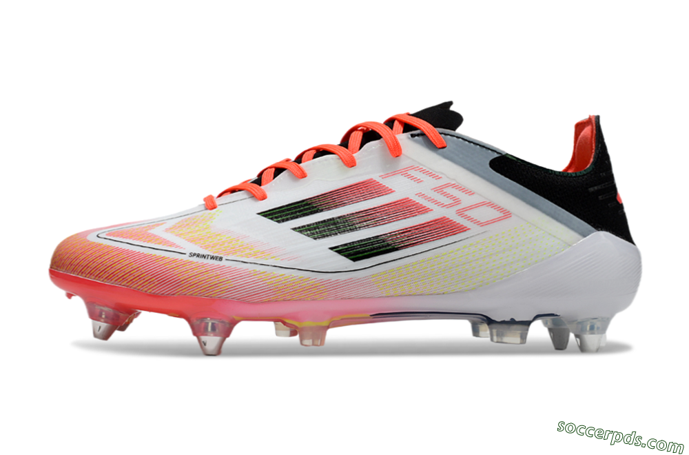Adidas F50 Elite SG Low-Tops Football Boots - White/Red/Yellow/Black 2