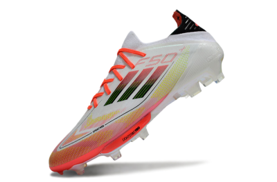 Adidas F50 Lightstrike Elite Laceless FG Low-Tops Football Boots - White/Red/Yellow