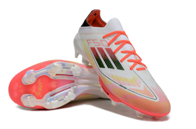 Adidas F50 Lightstrike Elite Laceless FG Low-Tops Football Boots - White/Red/Yellow