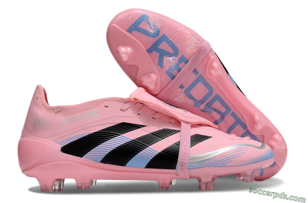 Adidas Predator Elite 25 Foldover Tongue FG Low-Tops Football Boots - Pink/Black/Blue 1