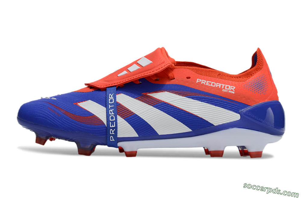 Adidas Predator Elite 25 Foldover Tongue FG Low-Tops Football Boots - Blue/White/Red 2