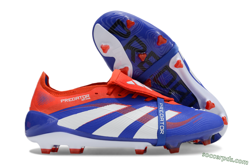 Adidas Predator Elite 25 Foldover Tongue FG Low-Tops Football Boots - Blue/White/Red 1