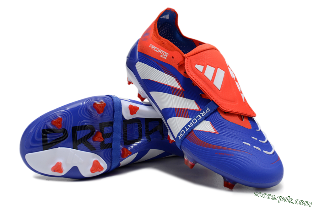 Adidas Predator Elite 25 Foldover Tongue FG Low-Tops Football Boots - Blue/White/Red 3
