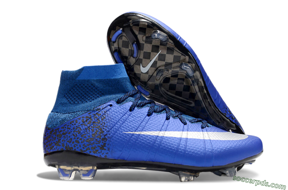 Nike Mercurial Superfly 4 CR7 FG High-Tops Football Boots - Blue/White/Black 1
