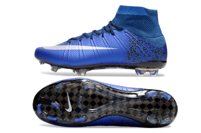 Nike Mercurial Superfly 4 CR7 FG High-Tops Football Boots - Blue/White/Black