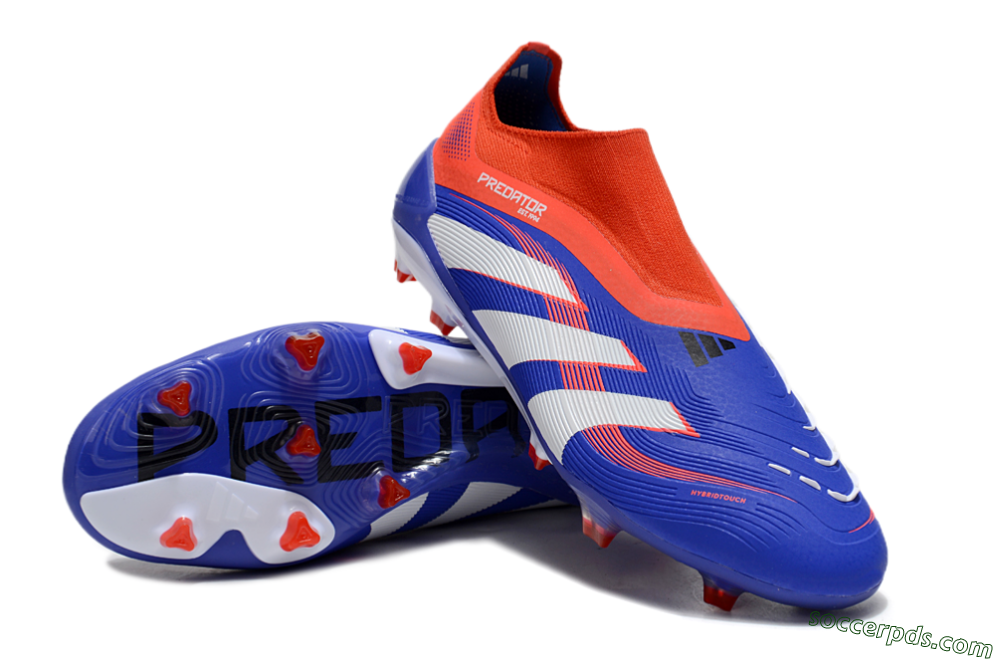 Adidas Predator 25 Elite Laceless FG Low-Tops Football Boots - Blue/White/Red 3