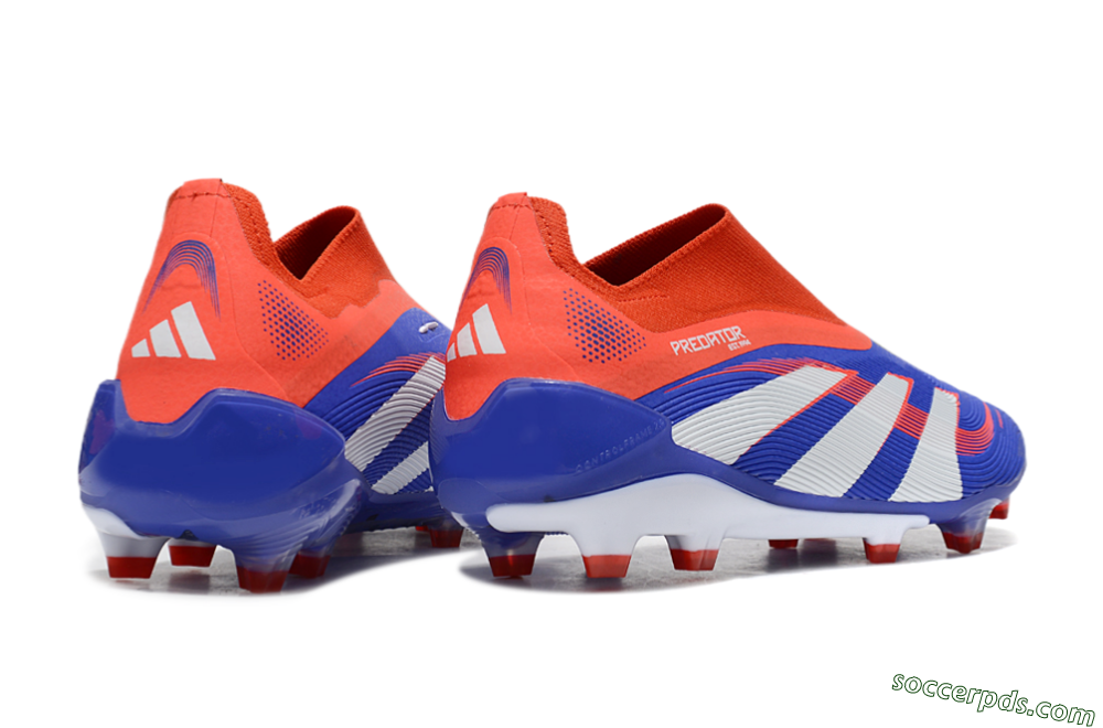 Adidas Predator 25 Elite Laceless FG Low-Tops Football Boots - Blue/White/Red 6