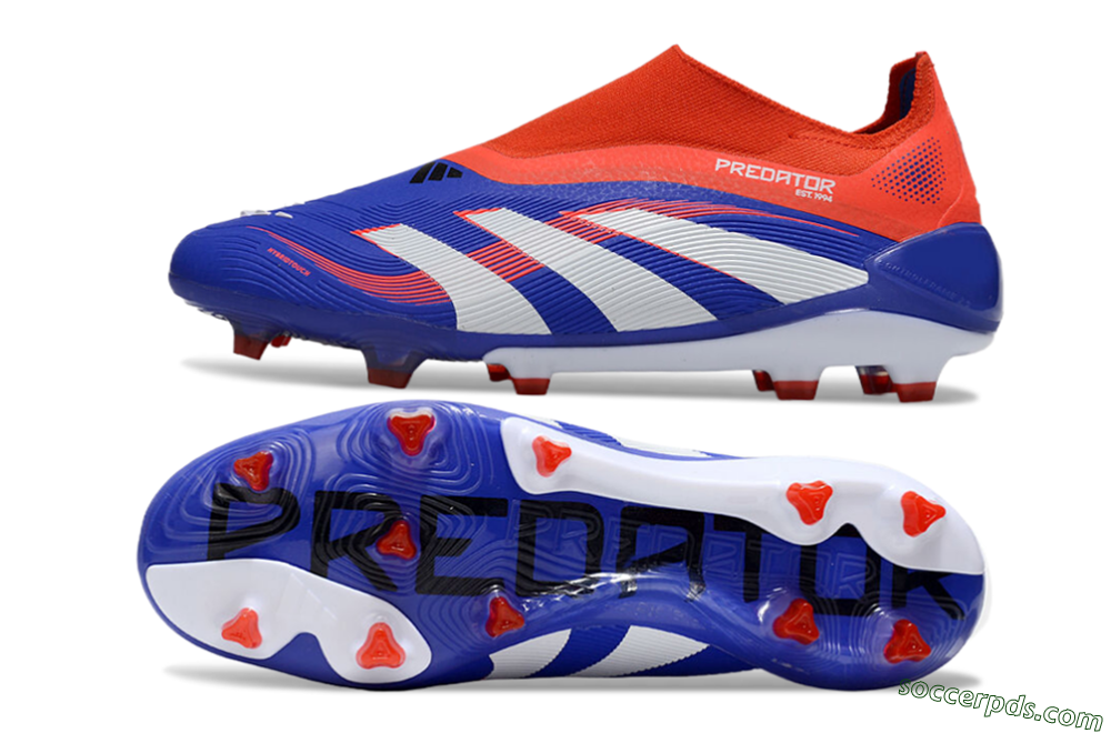 Adidas Predator 25 Elite Laceless FG Low-Tops Football Boots - Blue/White/Red 0