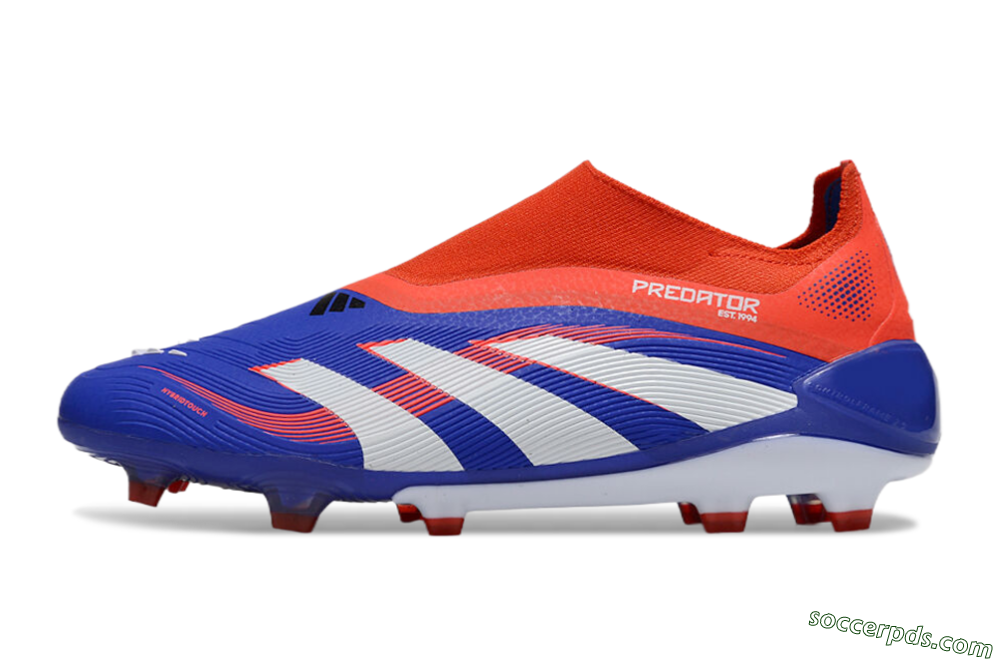 Adidas Predator 25 Elite Laceless FG Low-Tops Football Boots - Blue/White/Red 2