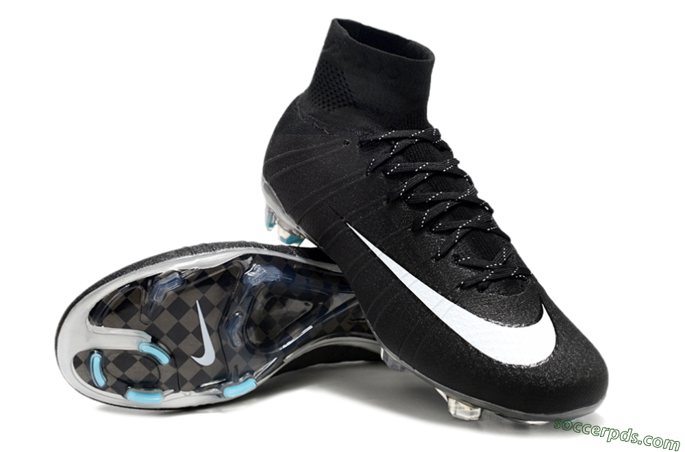 Nike Mercurial Superfly 4 CR7 FG High-Tops Football Boots - Black/White/Blue 3