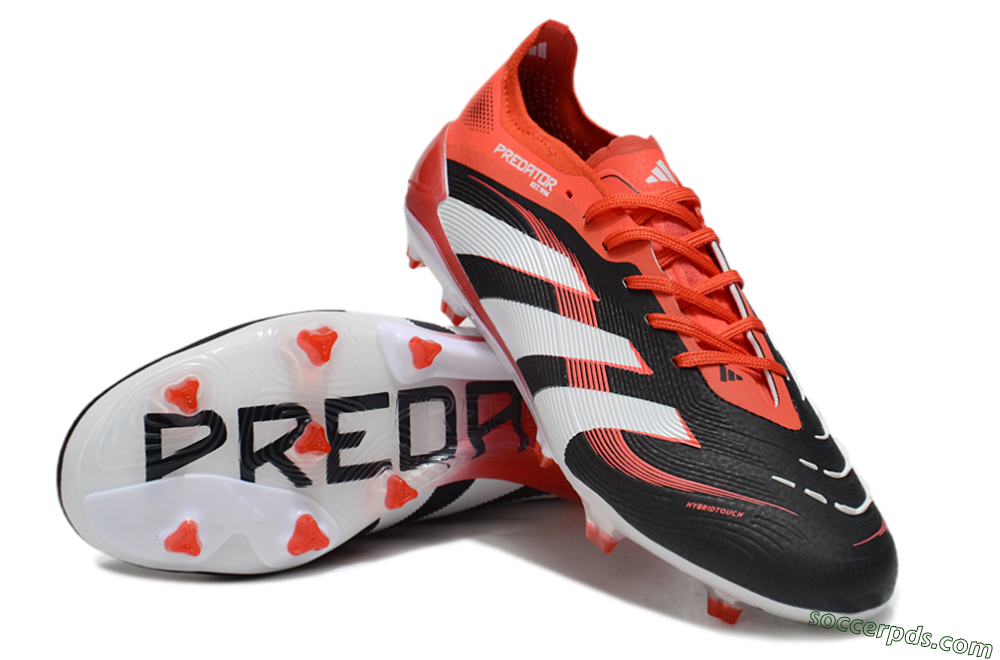 Adidas Predator 25 Elite FG Low-Tops Football Boots - Black/White/Red 3