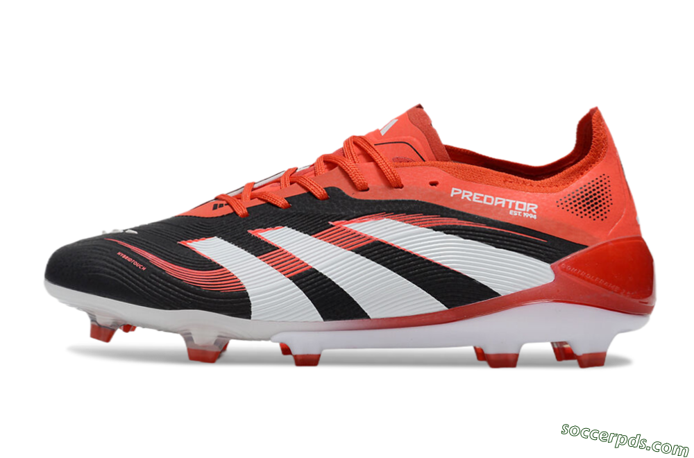 Adidas Predator 25 Elite FG Low-Tops Football Boots - Black/White/Red 2