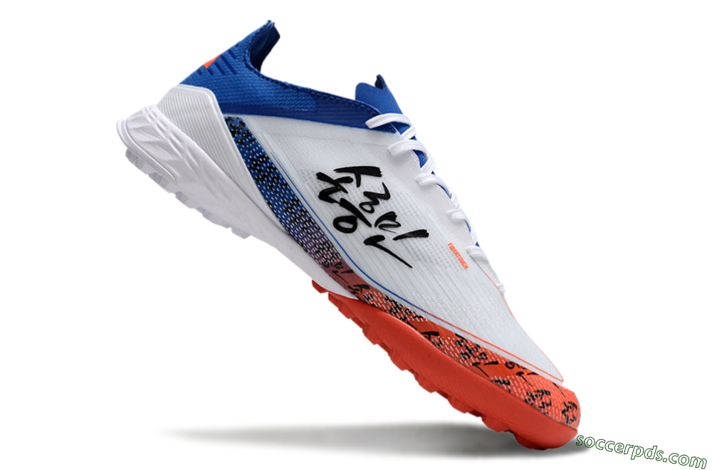 Adidas F50 Elite TF Low-Tops Football Shoes - White/Black/Blue/Red 4