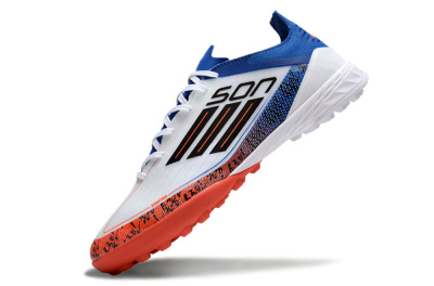 Adidas F50 Elite TF Low-Tops Football Shoes - White/Black/Blue/Red