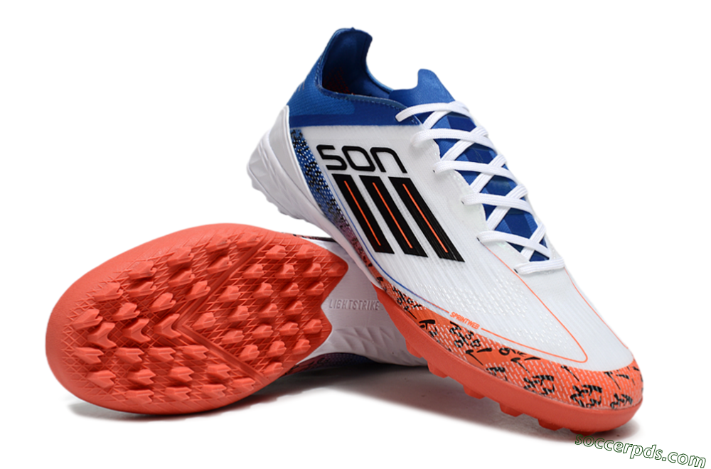 Adidas F50 Elite TF Low-Tops Football Shoes - White/Black/Blue/Red 3