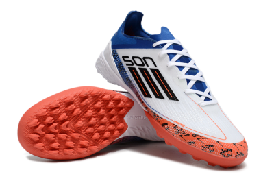 Adidas F50 Elite TF Low-Tops Football Shoes - White/Black/Blue/Red
