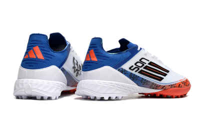 Adidas F50 Elite TF Low-Tops Football Shoes - White/Black/Blue/Red