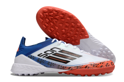 Adidas F50 Elite TF Low-Tops Football Shoes - White/Black/Blue/Red