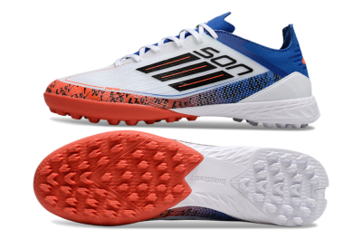 Adidas F50 Elite TF Low-Tops Football Shoes - White/Black/Blue/Red