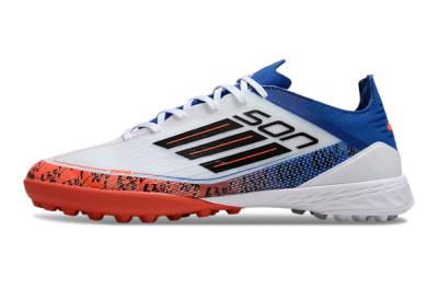 Adidas F50 Elite TF Low-Tops Football Shoes - White/Black/Blue/Red